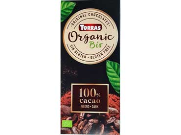 Chocolat noir biologique 100% 00728. Ingrédients: pâte de cacao. Matières premières d'origine biologique. Il peut contenir des traces de lait, de soja, de 
						sésame et de noix. Cacao 100%. Origine biologique.